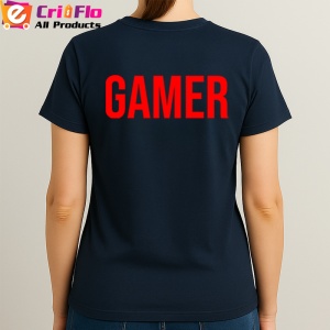 Tricou GAMER, Personalizat | Unisex Dama si Barbat, Albastru Inchis - Img 3