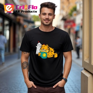 Tricou Garfield Coffee Funny, din bumbac 100%, tricou negru, Dama | Barbat - Img 3