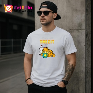 Tricou Garfield Dimineata, din bumbac 100%, tricou alb, Dama | Barbat - Img 3