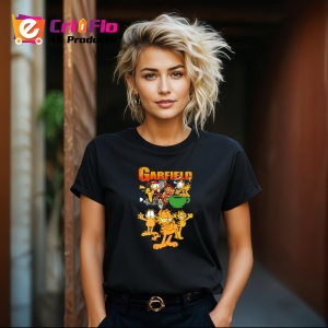 Tricou Garfield pisica lenesa si comica adoratoare de lasagna, Copii | Dama | Barbat , tricou negru - Img 8
