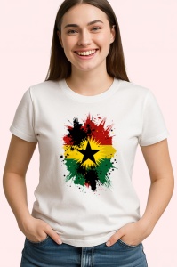 Tricou Ghana Steag Splash Art, Copii | Dama | Barbat - Img 4