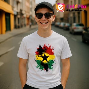 Tricou Ghana Steag Splash Art, Copii | Dama | Barbat - Img 7