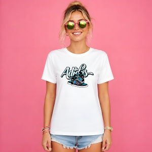Tricou Ghete Sport Hi Top Graffiti Script Urban Street Fashion, din bumbac 100% Copii | Dama | Barbat - Img 3