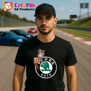 Tricou Girl Cu Logo Skoda Auto | Unisex Dama si Barbat - Img 3