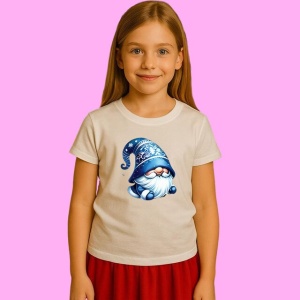 Tricou Gnome Albastru Adormit, din bumbac 100%, tricou alb, Copii | Dama | Barbat