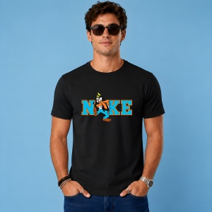 Tricou Goofy Catelul Sportiv Albastru Maro Urban Typography Design, din bumbac 100%, tricou negru, Copii | Dama | Barbat - Img 2