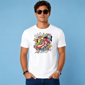 Tricou Graffiti Abstract Burger Sneaker Mashup Urban Art Design, din bumbac 100% Copii | Dama | Barbat - Img 3