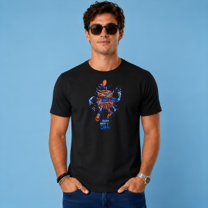 Tricou Graffiti Abstract Urban Blue Orange Art Streetwear Illustration, din bumbac 100%, tricou negru, Copii | Dama | Barbat