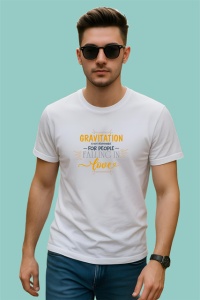 Tricou Gravitation For People Falling In Love, din bumbac 100% , tricou alb pentru Copii | Dama | Barbat - Img 3