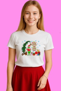 Tricou Grinch And Max Holiday Scene Snow, din bumbac 100%, tricou alb, Copii | Dama | Barbat
