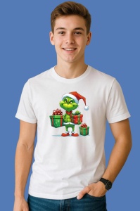 Tricou Grinch Cu Doua Cadouri, din bumbac 100% Copii | Dama | Barbat