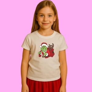 Tricou Grinch Cu Renul, din bumbac 100% Copii | Dama | Barbat - Img 3