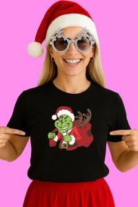 Tricou Grinch Cu Renul, din bumbac 100% Copii | Dama | Barbat - Img 2