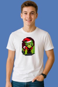 Tricou Grinch Suparat Cu Costum De Craciun, din bumbac 100%, tricou alb, Copii | Dama | Barbat - Img 3