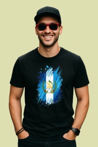 Tricou Guatemala Steag Splash Art, Copii | Dama | Barbat, culoare negru - Img 2