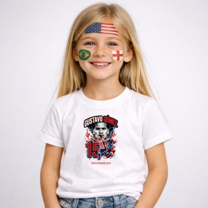 Tricou Gustavo Gomez Paraguay World Cup Fifa 2026, din bumbac 100%, tricou alb, Copii | Dama | Barbat