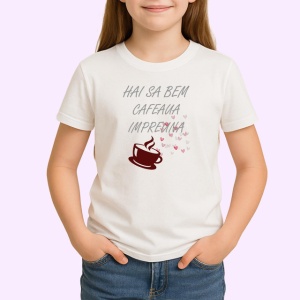 Tricou Hai Sa Bem Cafeaua Impreuna Invitatie, din bumbac 100% , tricou alb pentru Copii | Dama | Barbat - Img 2