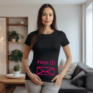 Tricou haios de dama personalizat cu Inbox 1 Sunt Gravida ! - Img 2