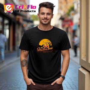 Tricou Halloween Logo, din bumbac 100%, tricou negru, Dama | Barbat - Img 3