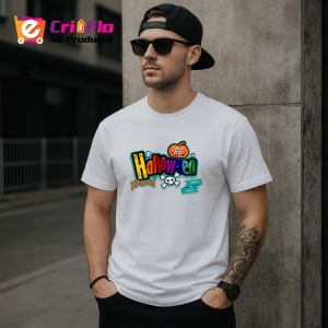 Tricou Halloween Party Trick Or Treat, din bumbac 100%, tricou alb, Dama | Barbat - Img 3
