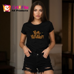 Tricou Halloween Pisica Neagra, din bumbac 100%, tricou negru, Dama | Barbat - Img 5