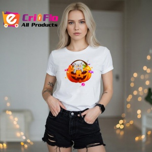 Tricou Halloween Pumpkin Cat, din bumbac 100%, tricou alb, Dama | Barbat - Img 5
