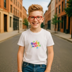 Tricou Happy Birthday Colorat - Copii | Dama | Barbat - Img 3