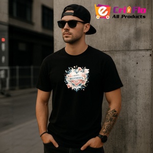 Tricou Happy Mothers Day Inima Cu Flori Pastel, din bumbac 100%, tricou negru Copii | Dama | Barbat - Img 6