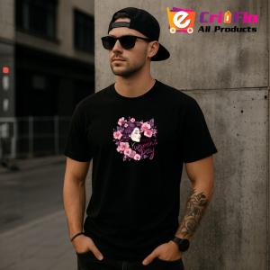 Tricou Happy Womens Day Ilustratie Par Floral V3, din bumbac 100%, tricou negru Copii | Dama | Barbat - Img 6