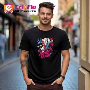 Tricou Harley quinn cu bata si urme de ruj, Copii | Dama | Barbat , tricou negru - Img 10