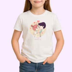 Tricou Hmmm Valentines Day Cuplu Amuzant, din bumbac 100% , tricou alb pentru Copii | Dama | Barbat - Img 2