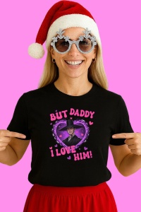 Tricou Huntrix K Pop Hunters Demon Derpy Mesaj But Daddy Heart, din bumbac 100%, tricou negru, Copii | Dama | Barbat - Img 3