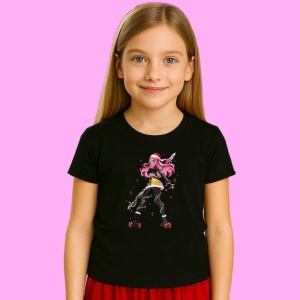 Tricou Huntrix K Pop Hunters Demon Fata Luptatoare Santa Costume, din bumbac 100%, tricou negru, Copii | Dama | Barbat - Img 2