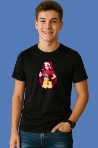 Tricou Huntrix K Pop Hunters Demon Fata Roscata Outfit Galben, din bumbac 100%, tricou negru, Copii | Dama | Barbat - Img 3