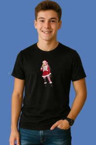 Tricou Huntrix K Pop Hunters Demon Personaj Rosu Santa Fashion, din bumbac 100%, tricou negru, Copii | Dama | Barbat - Img 3