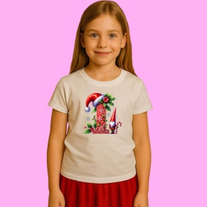 Tricou I Litere Craciun Cu Spiridus Si Caciula Mos, din bumbac 100% Copii | Dama | Barbat - Img 3