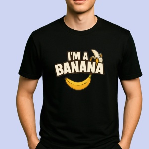 Tricou I m a banana Negru, Copii | Dama | Barbat - Img 2