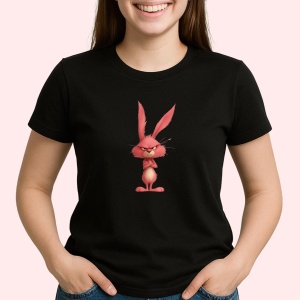 Tricou iepure roz Negru, Copii | Dama | Barbat - Img 3
