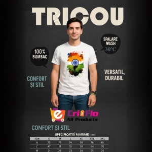 Tricou India Steag Splash Art, Copii | Dama | Barbat - Img 5