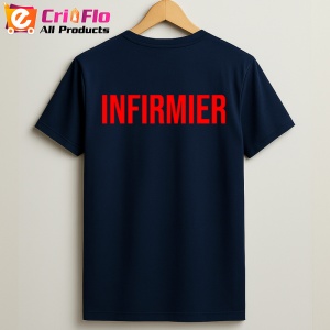 Tricou INFIRMIER, Personalizat | Unisex Dama si Barbat, Albastru Inchis - Img 2