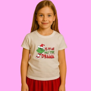 Tricou Is It Me Am I The Drama Grinch, din bumbac 100%, tricou alb, Copii | Dama | Barbat - Img 2