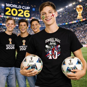 Tricou Ismael Diaz Panama World Cup Fifa 2026, din bumbac 100%, tricou negru, Copii | Dama | Barbat - Img 7