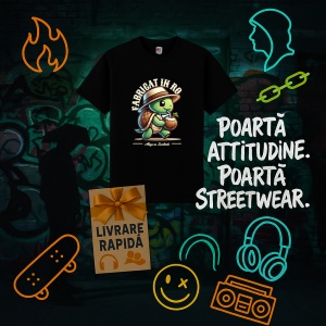 Tricou Iubesc Animalele, natura si tot ce ne inconjoara Negru, Funky Turtle Negru, Copii | Dama | Barbat - Img 16