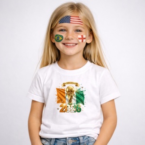 Tricou Ivory Coast World Cup 2026 Fifa, din bumbac 100%, tricou alb, Copii | Dama | Barbat - Img 2