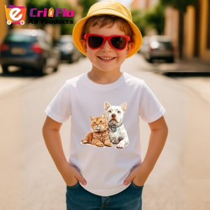 Tricou Jack Russell Terrier si pisica tabby echipa vesela Copii | Dama | Barbat Barbat - Img 13