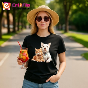 Tricou Jack Russell Terrier si pisica tabby echipa vesela Copii | Dama | Barbat Barbat - Img 22