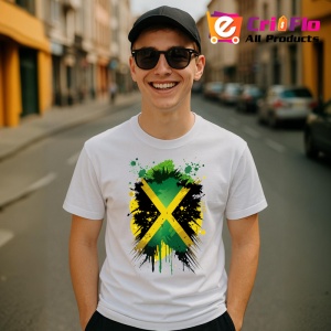 Tricou Jamaica Steag Splash Art, Copii | Dama | Barbat - Img 6
