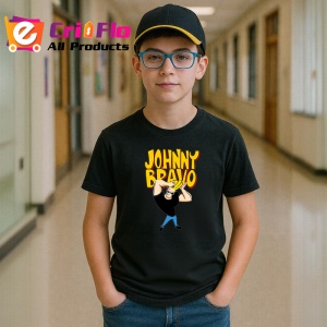 Tricou Johnny bravo baiatul cu muschi blond plin de incredere, Copii | Dama | Barbat , tricou negru - Img 5