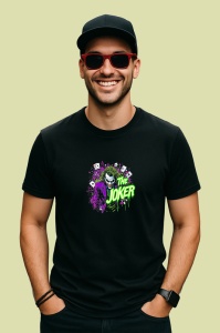 Tricou Joker efect topire contrast intens, Copii | Dama | Barbat , tricou negru - Img 4