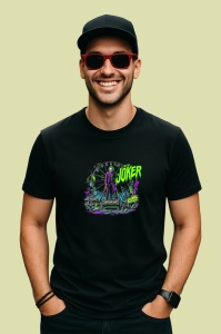 Tricou Joker la carnaval ilustratie detaliata, Copii | Dama | Barbat , tricou negru